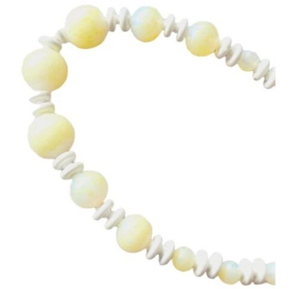 Stunning Vintage Miriam Haskell 1950 Vaseline Glass Yellow Necklace Signed Rare - Picture 10 of 10